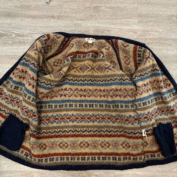 SAGA Vintage 90s Streetwear Womens Fair Isle Knit Cardigan Sweater sz L - Picture 4 of 10